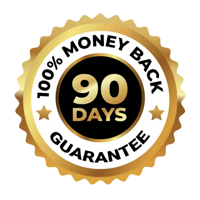 SugarMute 90-day money back guarantee badge